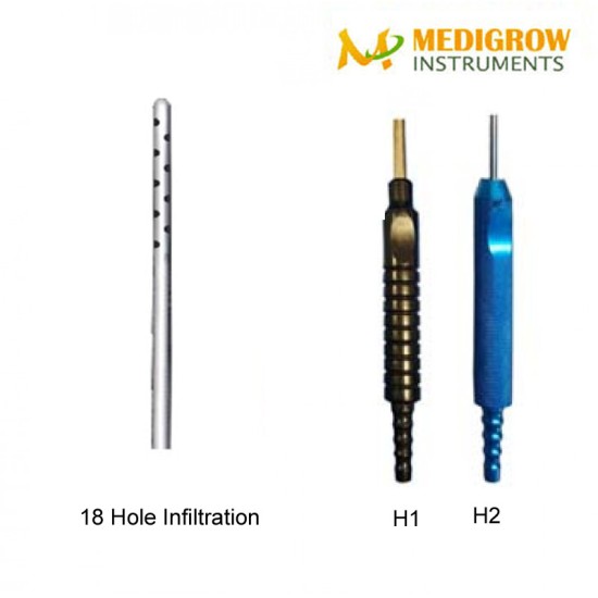 18 Hole Infiltration fix handle cannula