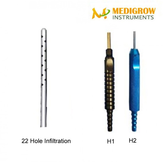 22 Hole Infiltration fix handle cannula