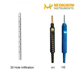 30 Hole Infiltration fix handle cannula