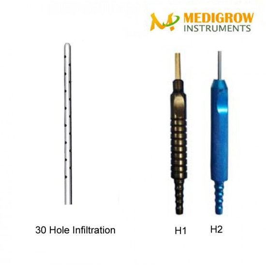 30 Hole Infiltration fix handle cannula