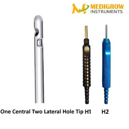 One Central Two Lateral Holes Aluminum Fix Handle Cannula 
