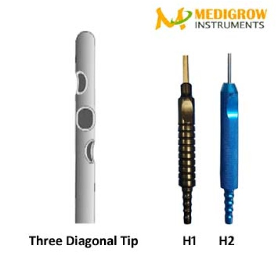 Three Diagonal Aluminum Fix Handle Cannula