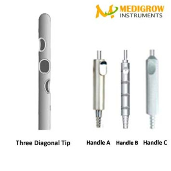 Three Diagonal Liposuction Cannula