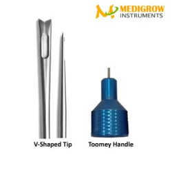 V-Shaped Tip One Hole Toomey Handle Cannula