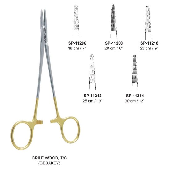 CRILE WOOD T/C (DEBAKEY) Needle Holder