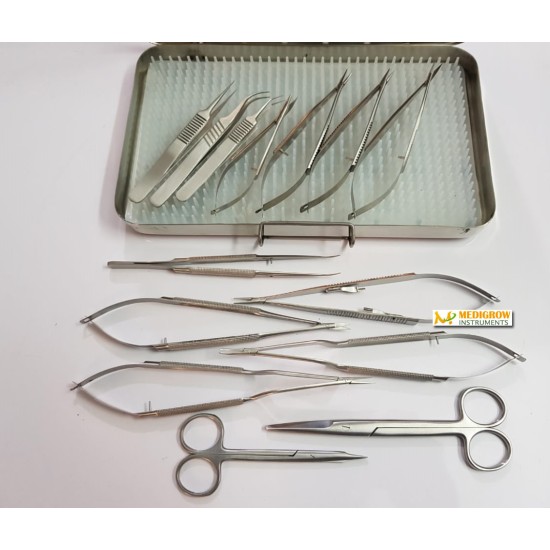 Micro surgery instruments set of 14 pcs